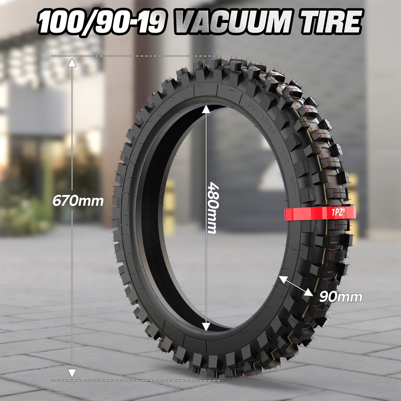 Motorcycle Vacuum Tires 100/90-19 Front Fit for Dunlop D404 45605397 Big Wheel